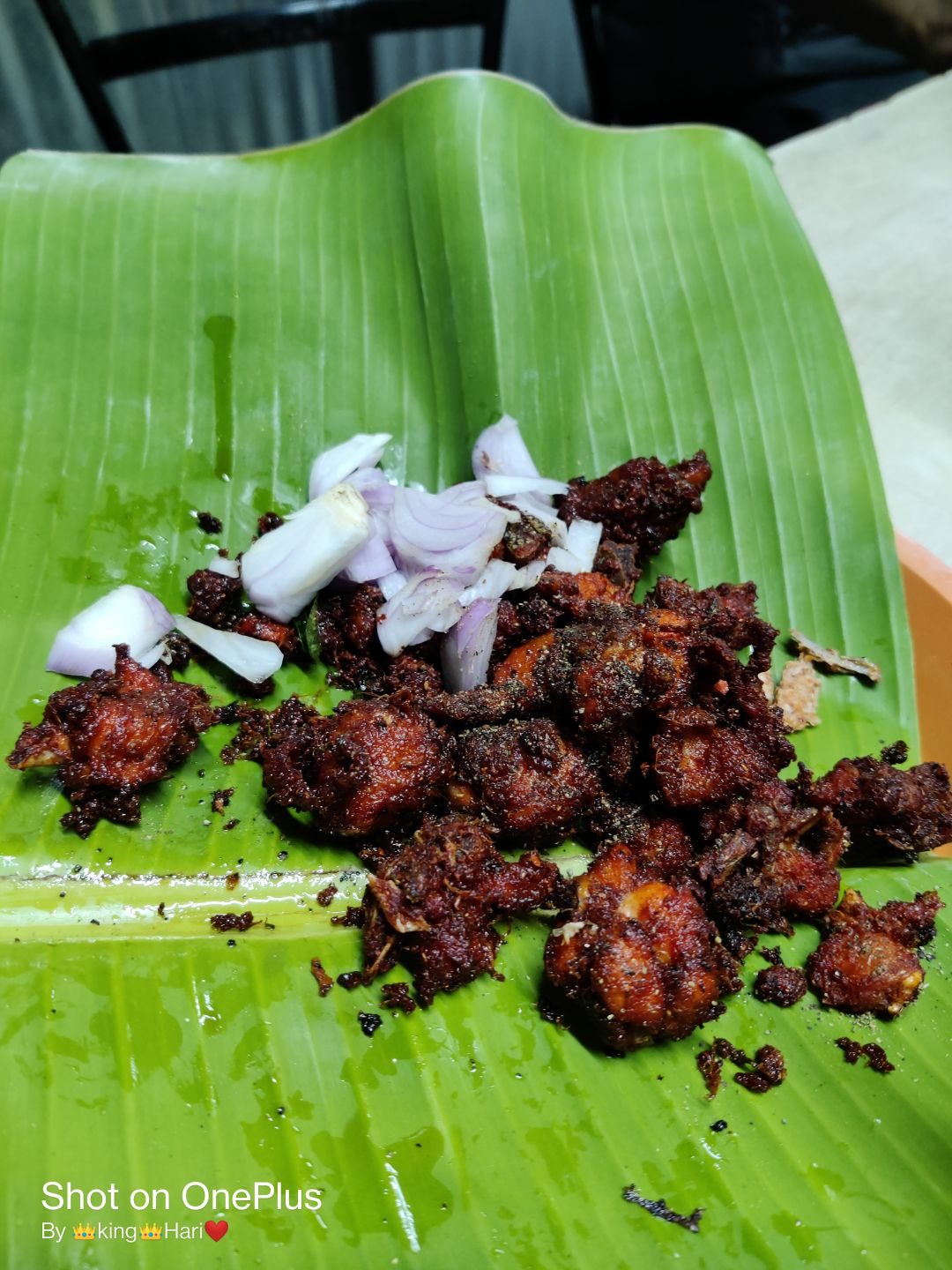 Plate of Indo-Chinese chilli chicken